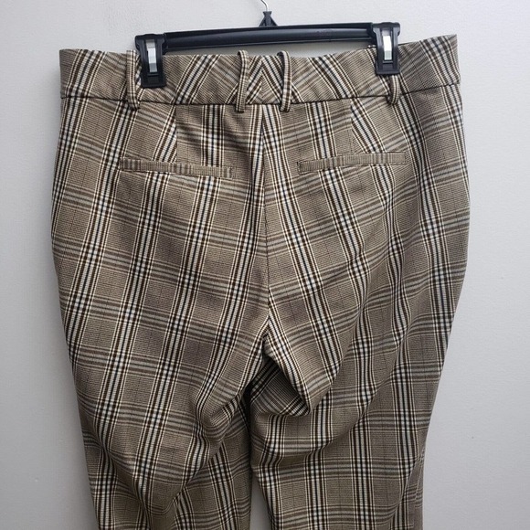 Ava & Viv Womens Crop Pant 14W Brown Black Plaid Elastic Waist Capri Stretch - Picture 5 of 8